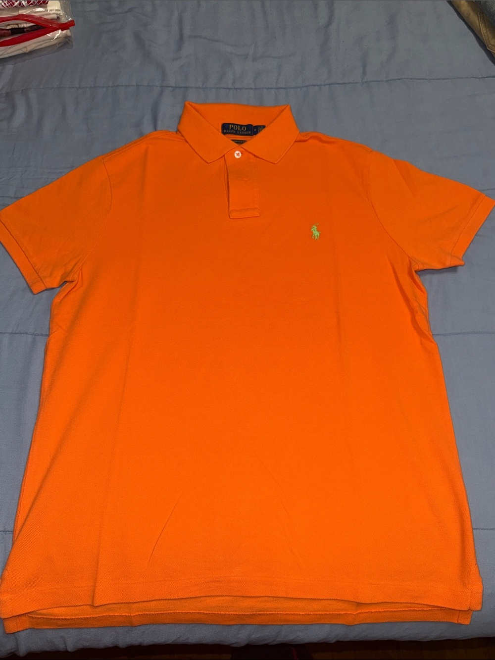 Polo by Ralph Lauren Bright Orange Short‑Sleeve Pique Polo